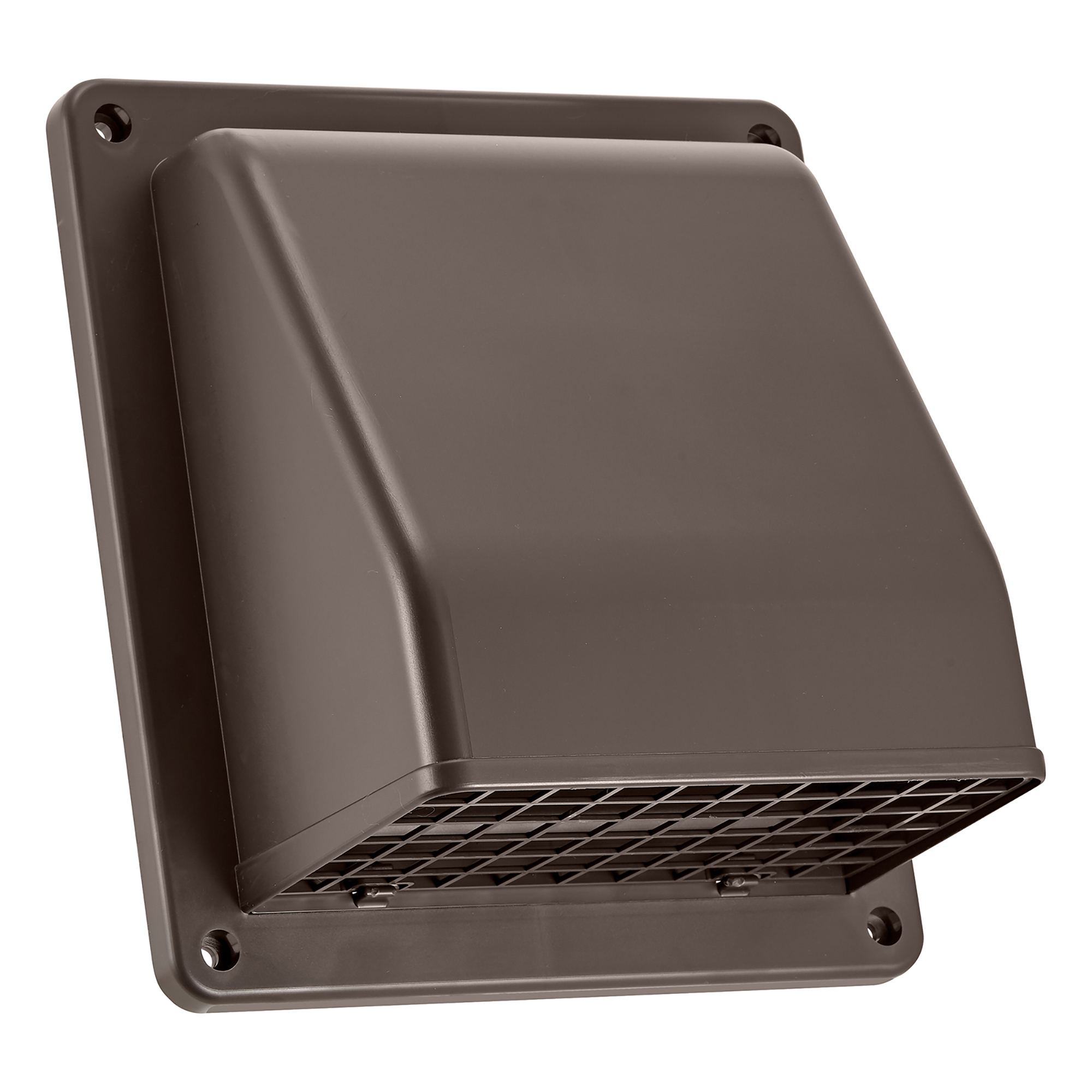 Lambro Plastic Wall Exhaust or Air Intake Vent with Hinged Screen, Removable Damper & 1.25in. Collar, 6in., Brown, 3510B